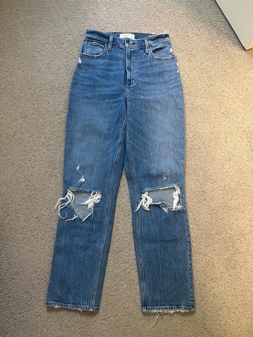 Abercrombie Fitch 90s Straight Ultra High Rise Jeans Womens Size 27 Curve Love